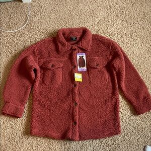 32 Degrees Red Jean Jacket with Collared Neckline